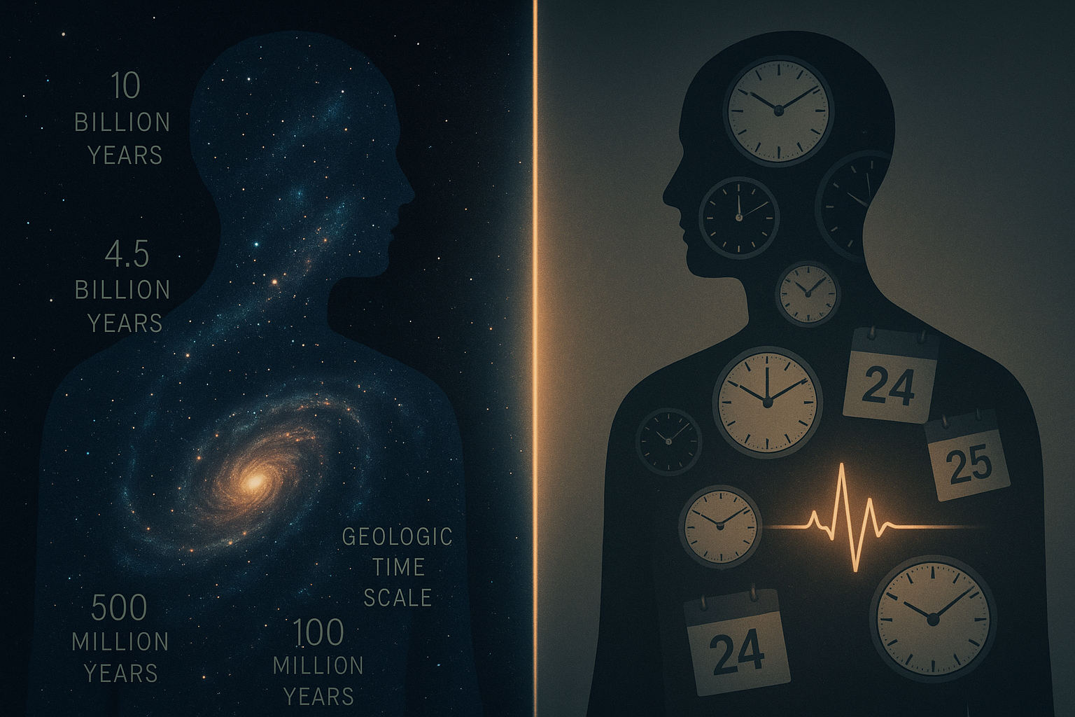 Time scales visualization - from microseconds to cosmic time